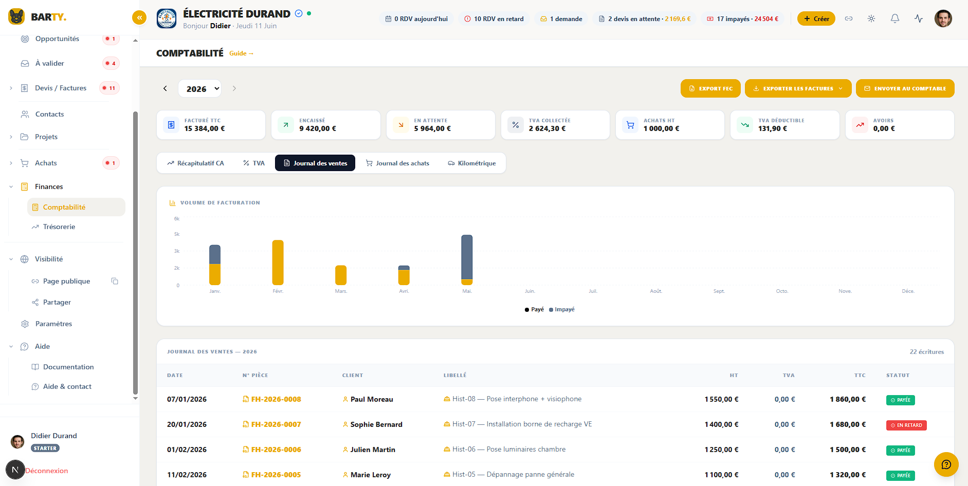 Comptabilité — FEC + archive ZIP